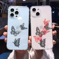 pretty butterfly design phone case for iphone 13 12 11 pro max mini 6 6s 7 8 plus se2020 x xr xs shell transparent case shell