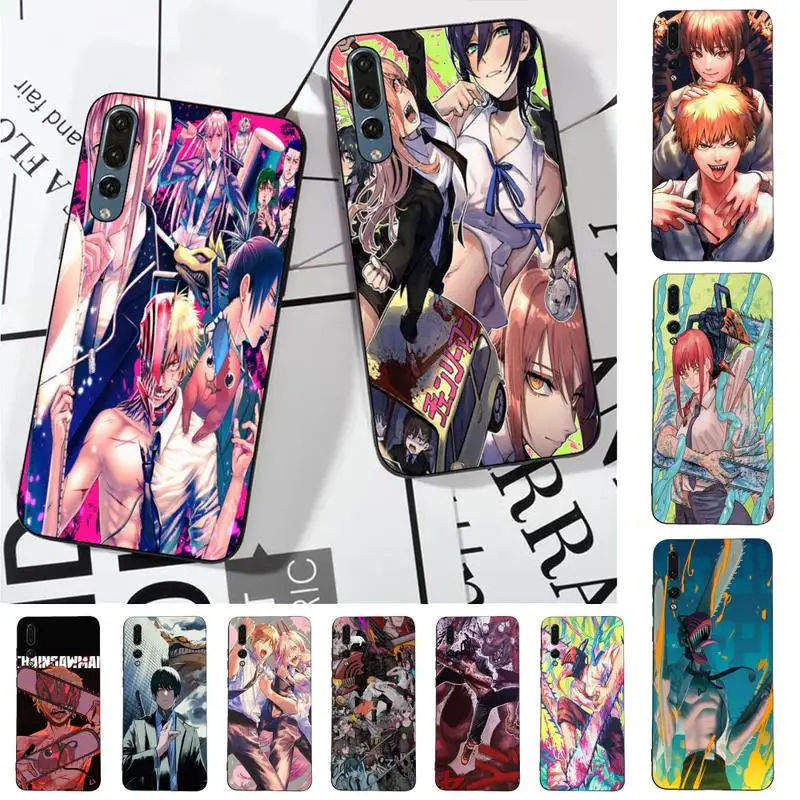 

Cute Cartoon Chainsaw Man Phone Case for Huawei P30 40 20 10 8 9 lite pro plus Psmart2019