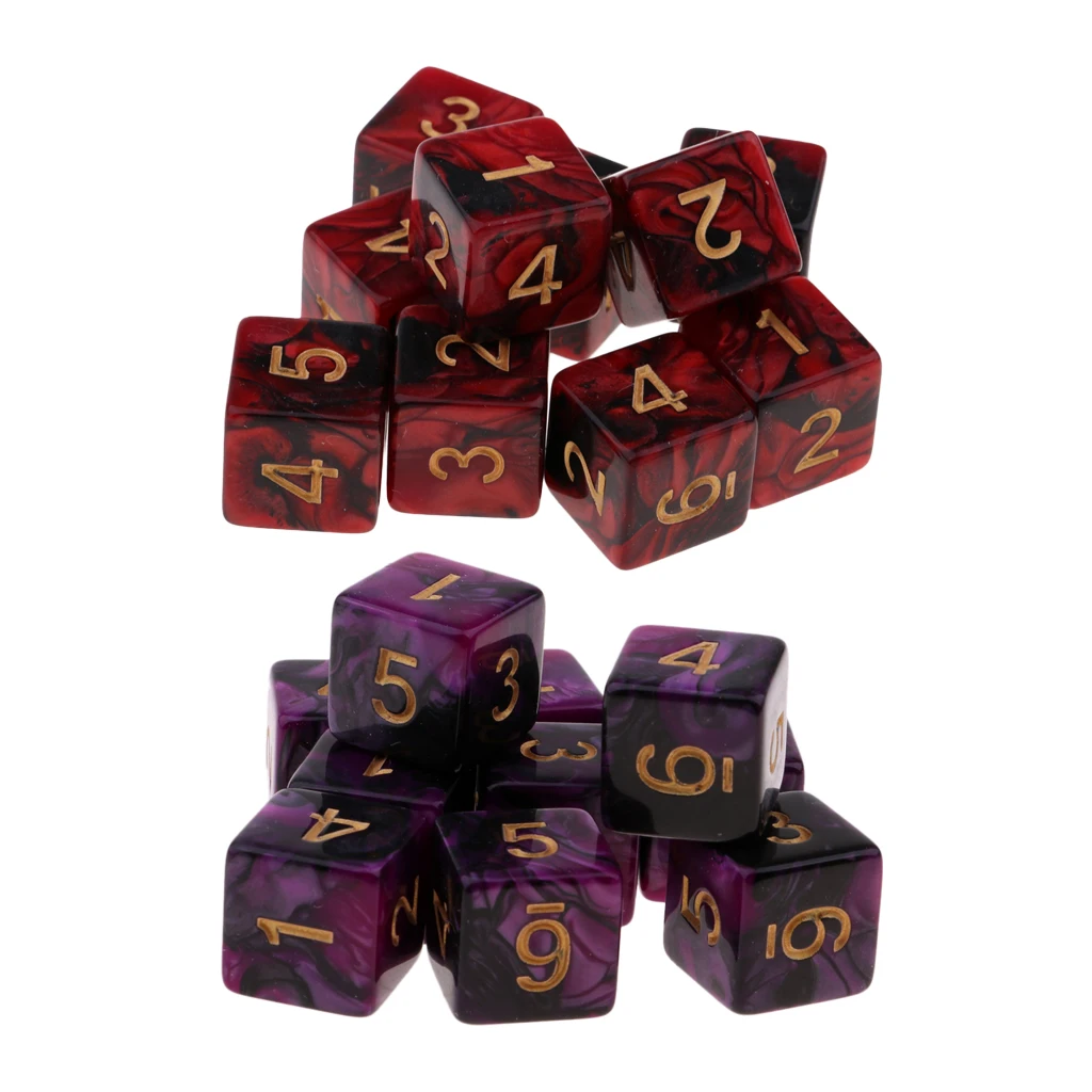 20 шт. игральные кости двух цветов 16 мм D6 для подземей и драконов DND РПГ MTG