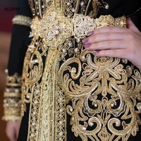 moroccan gold wedding dress belts full rhinestone long chain bridal belts with crystals arabic luxury wedding dress accessories