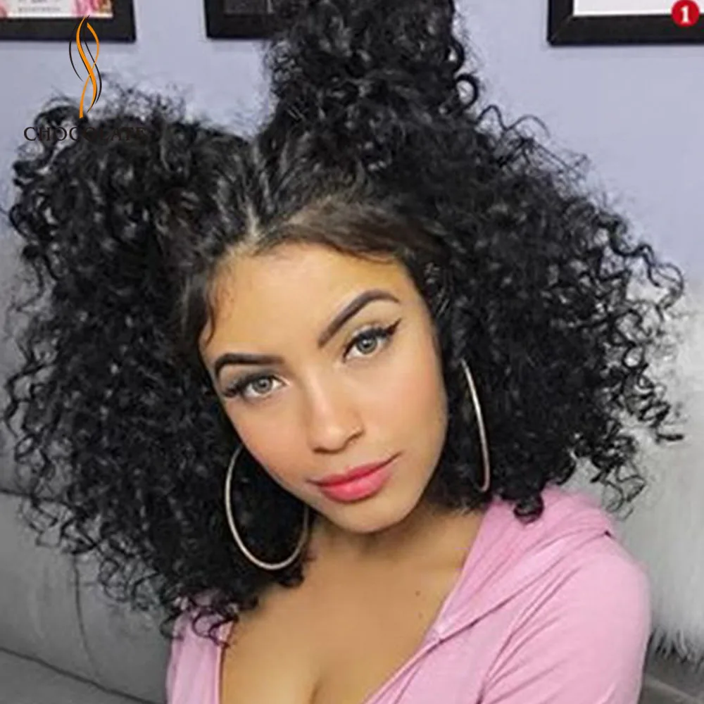 

Curly Brazilian Hair Wig Perruque Cheveux Humain Bresilien Bob Kinky Curly Lace Front Wig T Lace Curly Human Hair Wig for Women
