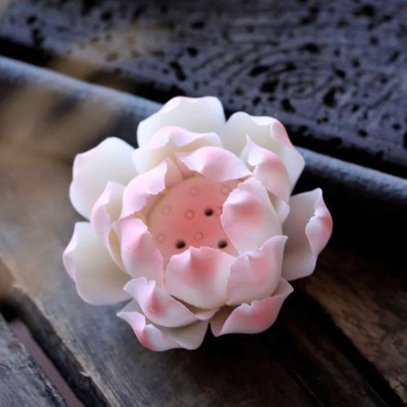 Ручной работы лотоса керамическая курильница античный сандаловое дерево