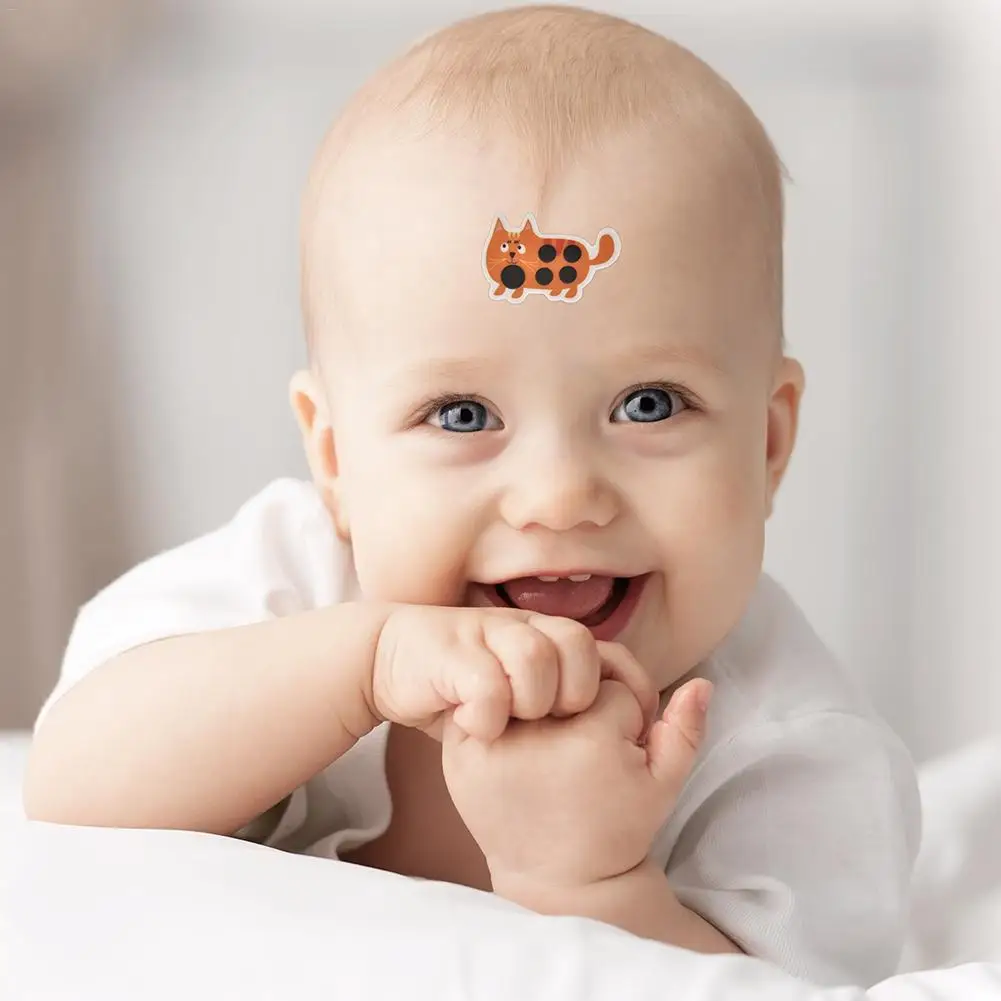Child Health Care Cartoon Sticker LCD Forehead Thermometer Sticker Plastic Digital Thermometer Support 3M Medical Grade