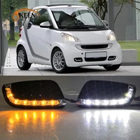 okeen 2pcs led drl for mercedes benz smart fortwo 2008 2009 2010 2011 daytime running lights fog head lamp cover car styling