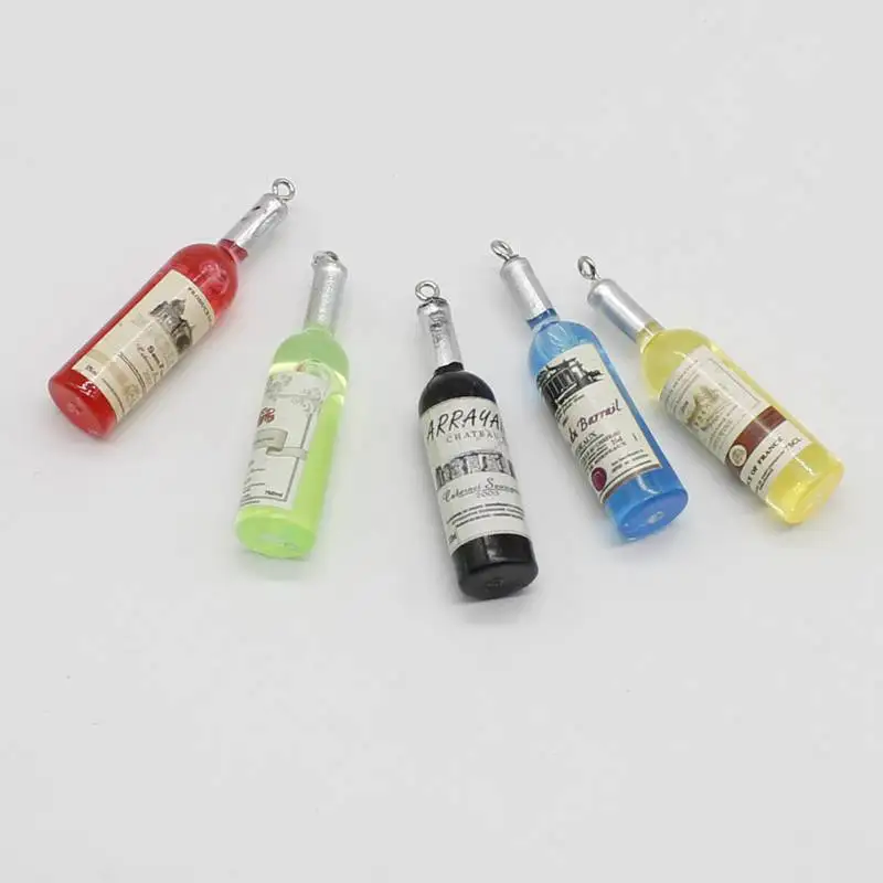 5 шт. имитация веселья красное вино коктейльное стекло кулон серьги брелок сделай