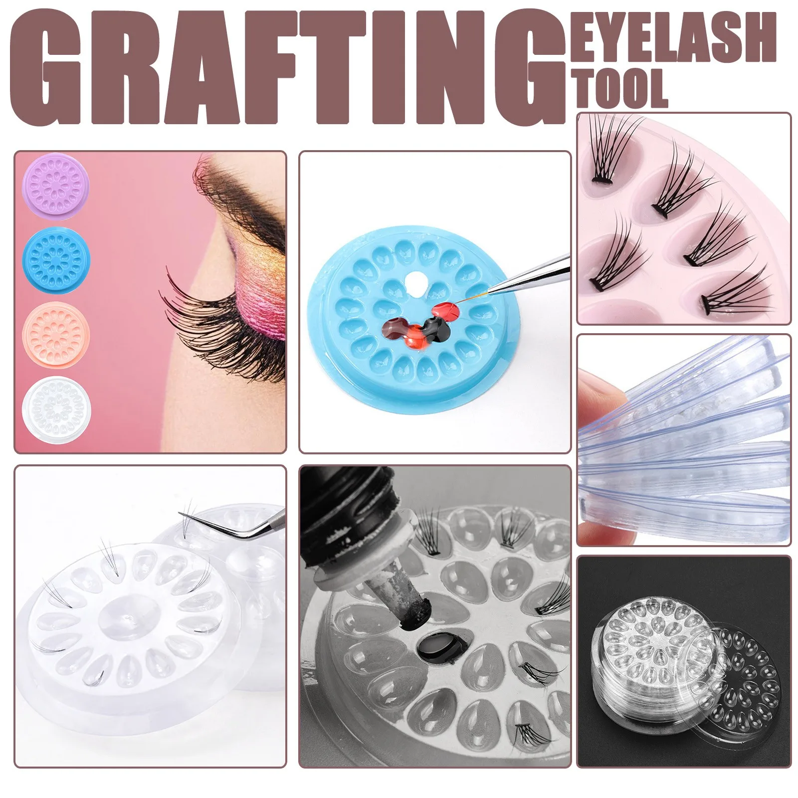 

20pcs Glue Gasket Eyelash Glue Holder Adhesive Pallet Eyelash Extension Glue Pads Stand on Eyelash Plastic Makeup maquiagem Tool