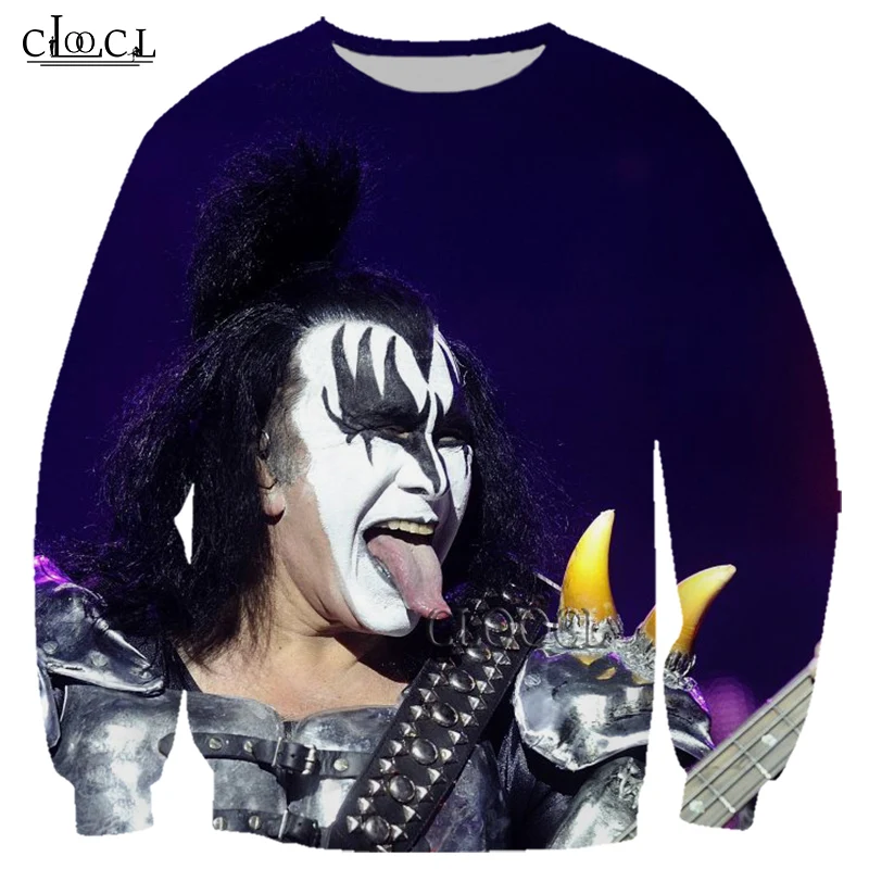 

HX Fashion Mens Women Newest Rock Singer KISS Band 3D Print Sweatshirt Harajuku Unisex Casual Tracksuit Tops Drop Shipping
