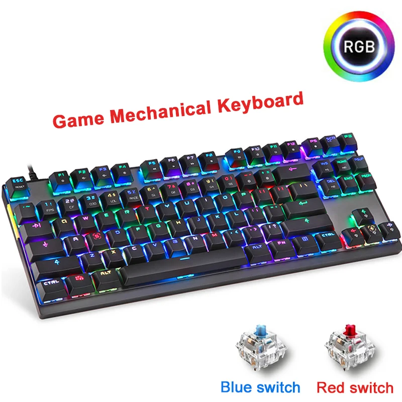 Новые оригинальные Motospeed RGB игровая механическая клавиатура 87 клавиш