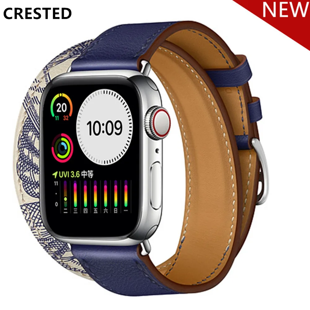 Кожаный ремешок Double tour для apple watch, ремешок для apple watch 5, 4, 3, ремешок 44 мм, 40 мм, correa iwatch 42 мм, 38 мм, ремешок для часов correa