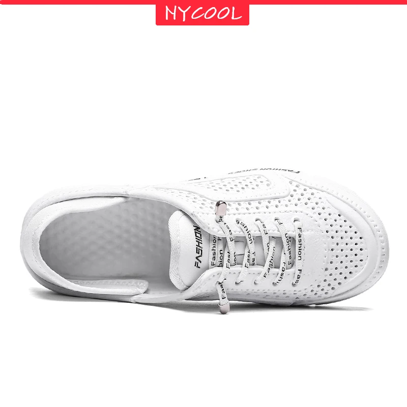 

NYCOOL Brand Boys Girls Lovers White Sneakers Slippers New Trending Sport Ladies Shoes Men Casual Athletic Beach Outdoor Sandals