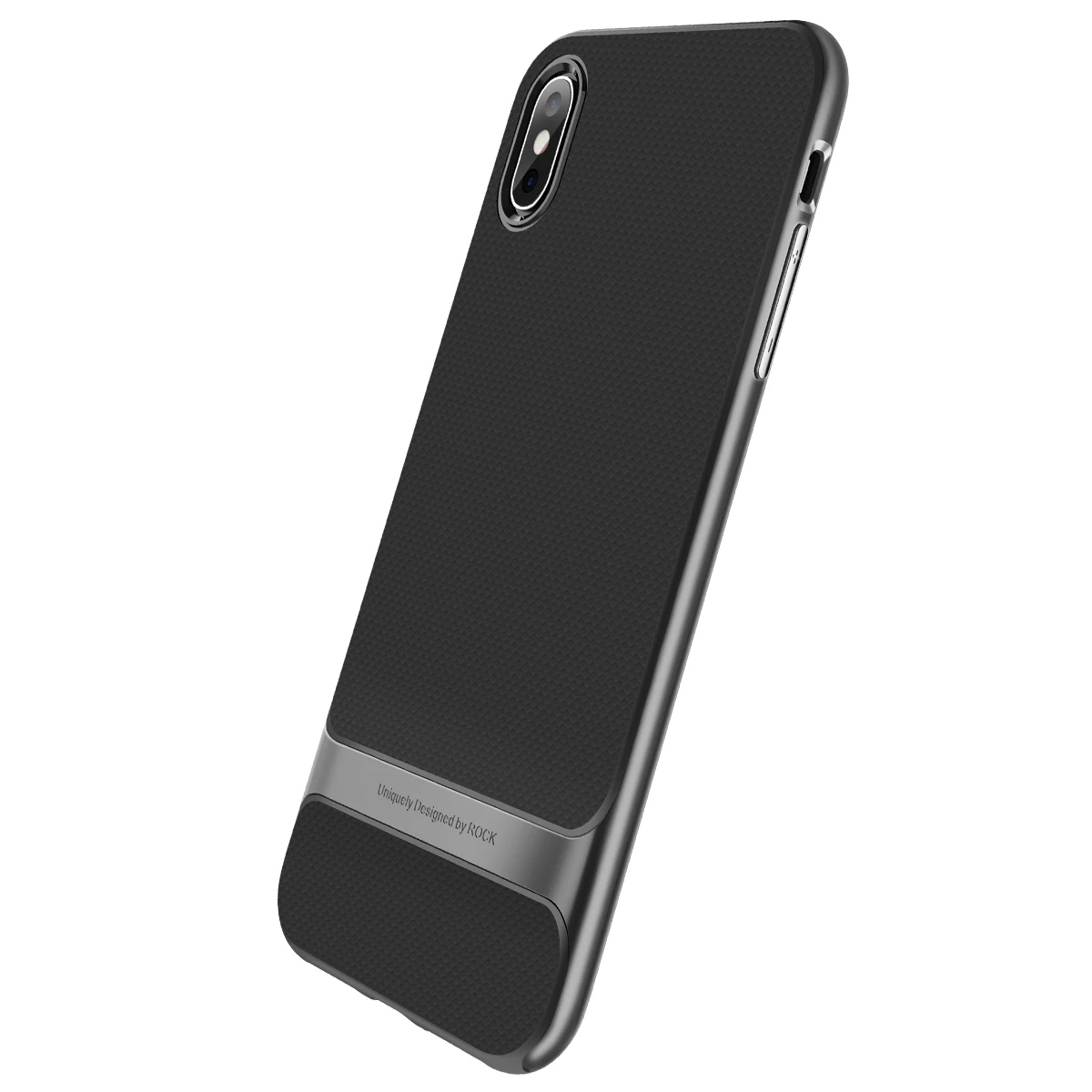 Gray Противоударный чехол ROCK для iPhone XS Max XS, чехол для телефона Royce, ультра тонкий защитный чехол, Жесткий ПК+ Мягкий ТПУ чехол - Цвет: Gray