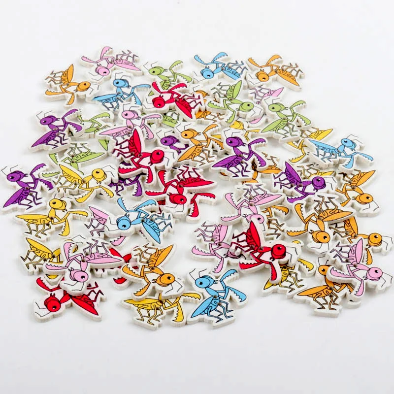 Новинка 2019 деревянные пуговицы для шитья скрапбукинга форма Mantis смешанные