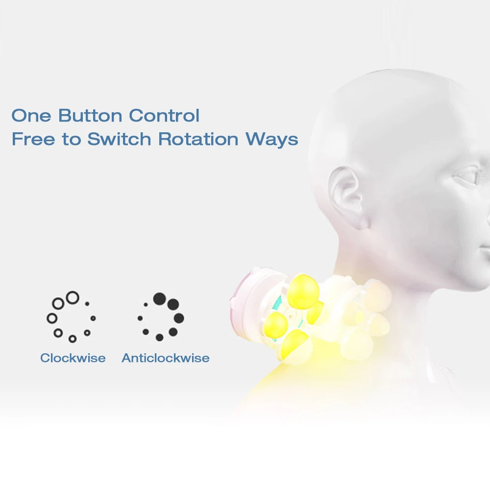 Подушка массажная электрическая с инфракрасным подогревом для шеи плеч спины и