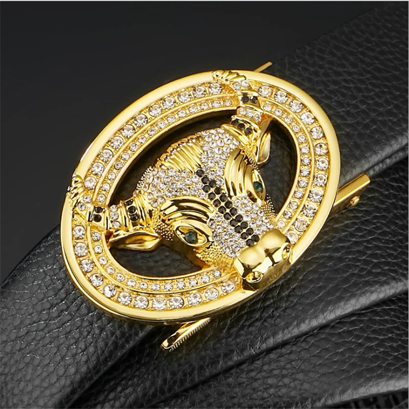 

2021 New Luxury Belts for Men Domineering Bull Head Automatic Buckle Fashion Leather Belts