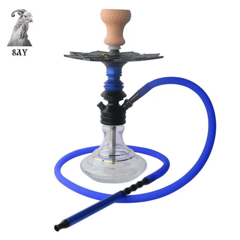 

Высококачественный стеклянный кальян SY, кальян, трубка для курения с металлической ручкой, силиконовый шланг, аксессуары для кальяна