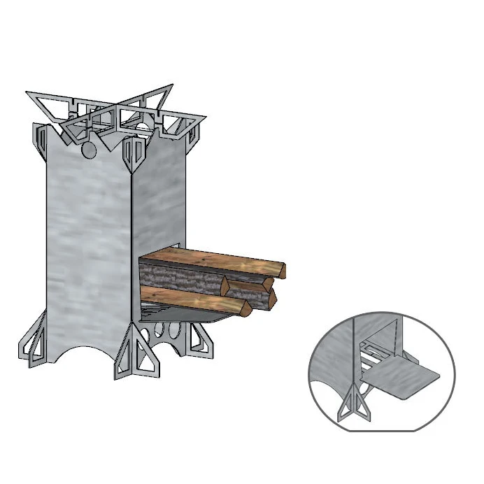 Уличная Складная дровяная плита из нержавеющей стали для альпинизма походная