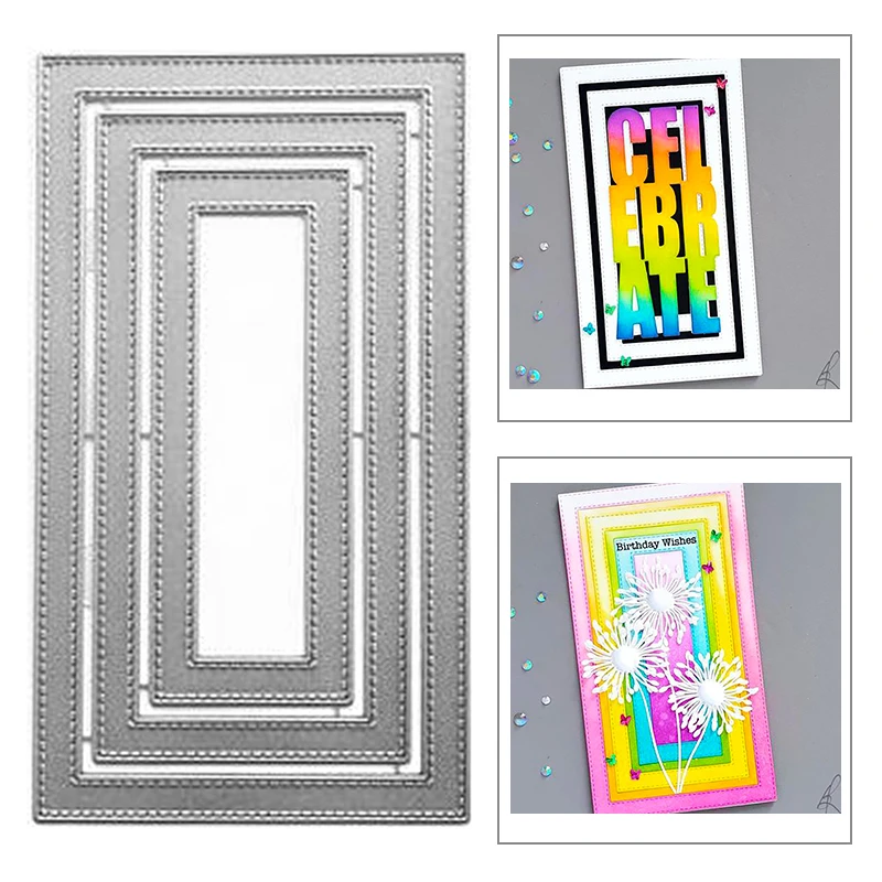 

Новинка 2021, прямоугольная рамка, металлические пресс-формы для Изготовления Бумажных поздравительных открыток, фона, альбома, скрапбукинга...