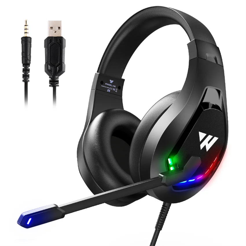 

Gaming Headphones Wired RGB Luminated Computer Gamer Headset for Laptop PS4 Xbox One Control