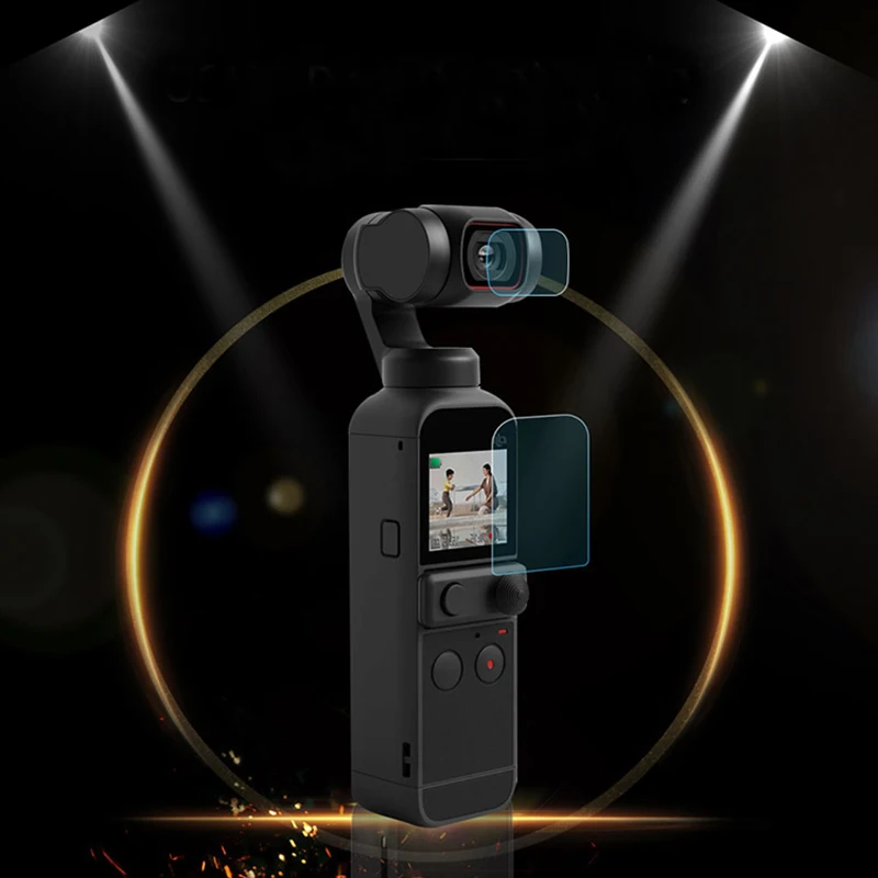 

Закаленное Стекло Экран Защитная крышка для DJI OSMO карман 2 Портативный монопод с шарнирным замком действию объектив камеры LCD Экран защитная...