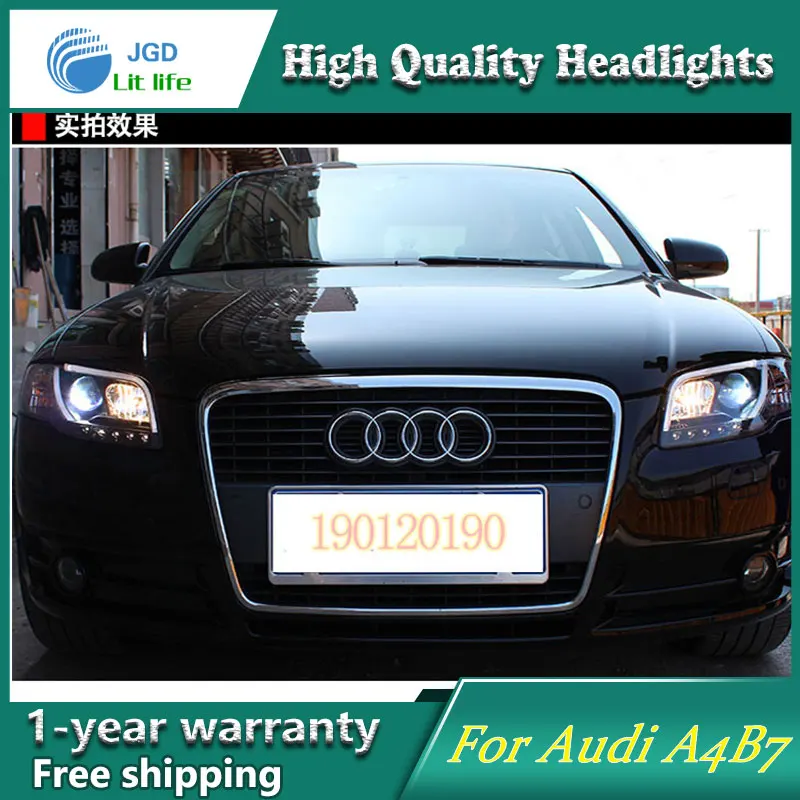 Автостайлинг для Audi A4 B7 светодиодный фары 2005-2008 биксеноновые светодиодные DRL