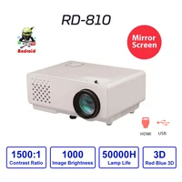 android mini projector rd 810 wifi same screen hdmi compatible 1000 lumens hd portable led video beamer game home 3d movie usb