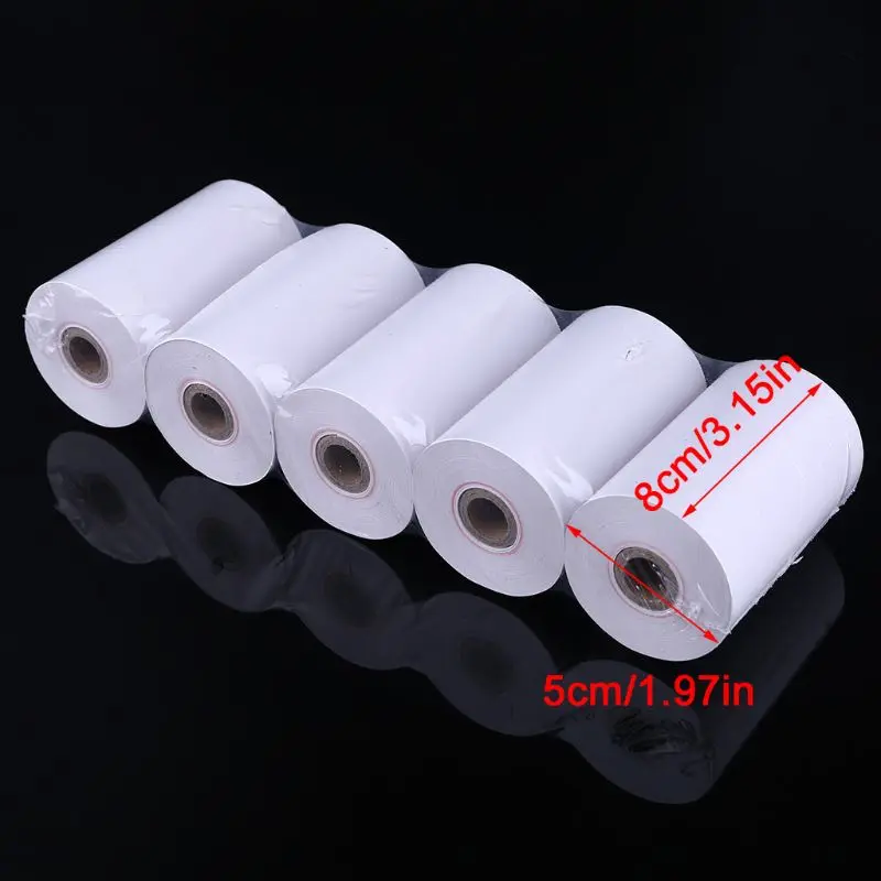 

80x50mm 3 1/8" x 70' Thermal Paper 5 Rolls for POS Cash Register Receipt Paper for POS Thermal Printer