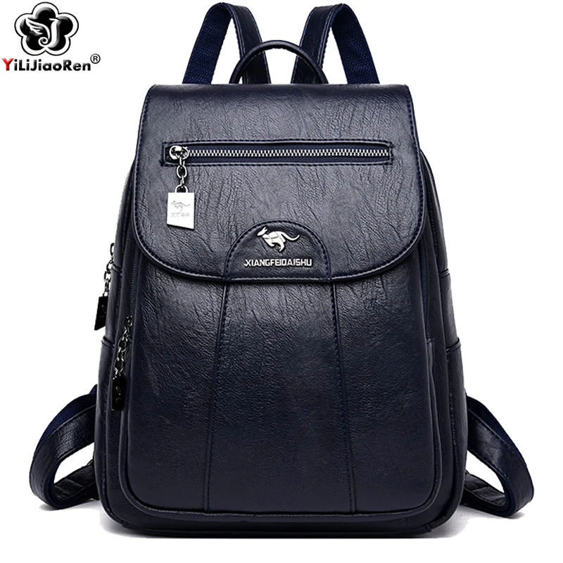 Модный рюкзак для женщин сумка на плечо из мягкой кожи Женская дорожная большие