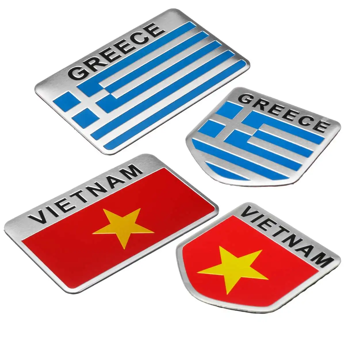 Горячая новинка алюминиевый сплав 3D Авто Наклейка Турция Швеция Греция Корея