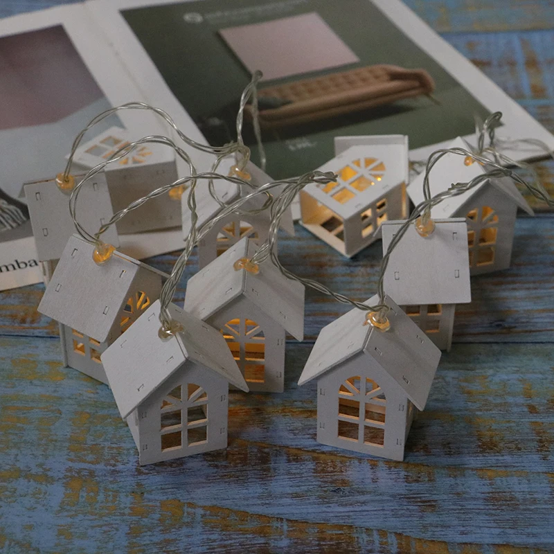 Светодиодная деревянная гирлянда для рождественской елки 10 шт. 2 м|Сверкающие