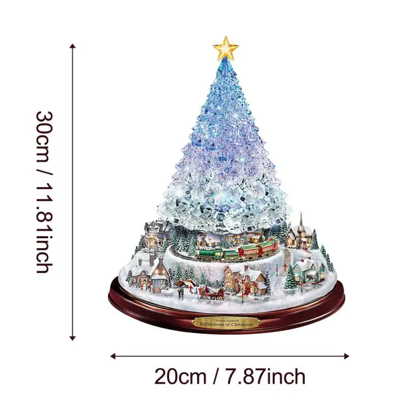 20x30cm Christmas Crystal Tree Santa Claus Snowman Rotating Sculpture Window Paste Sticker Winter 2022 New Year Party Home Decor | Дом и сад
