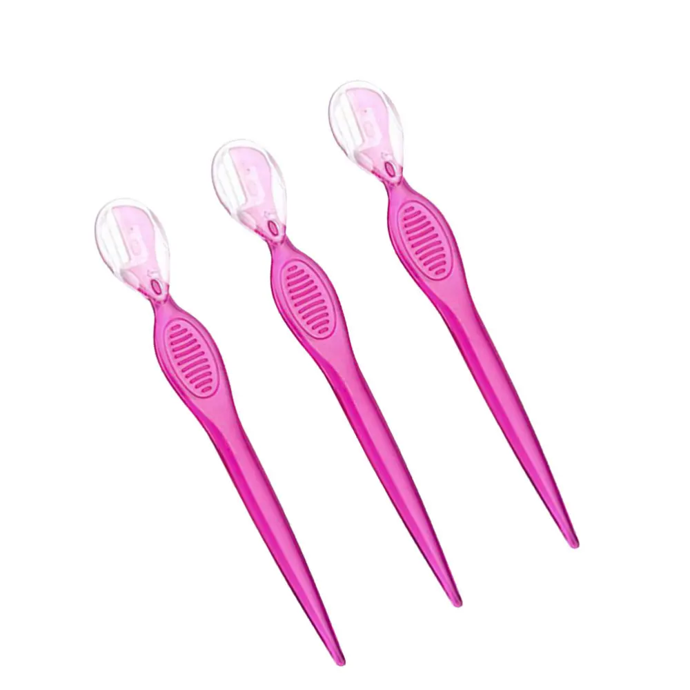 

3Pcs Stainless Steel Razors Trimmers Delicate Shapers Beauty Makeup Tools (Red)