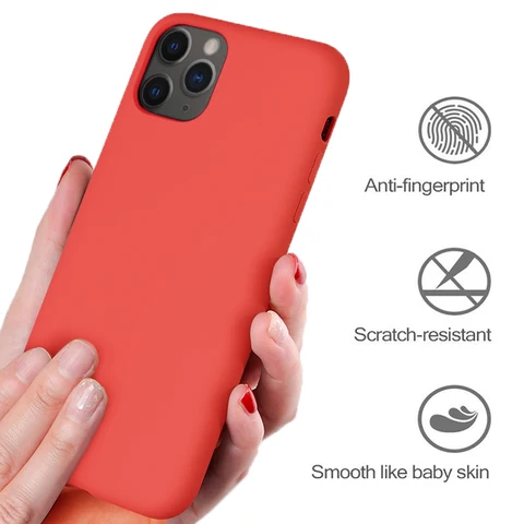 Чехол для iPhone 7, 6, 6S, 8 Plus, оригинальный мягкий чехол из жидкого силикона для iPhone 11 12 Pro X XR XS Max, противоударный чехол для телефона
