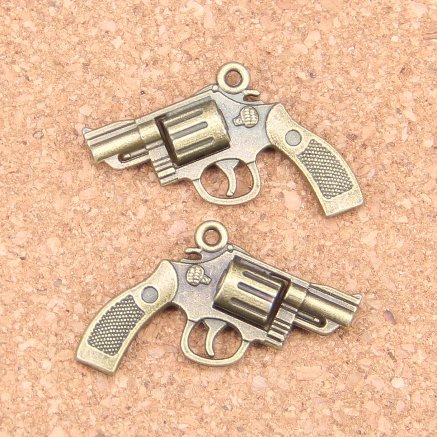 30pcs Charms pistol revolver gun 29x22mm Antique Pendants Vintage Tibetan Silver Jewelry DIY for bracelet necklace - купить по