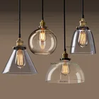 Современная прозрачная янтарно-серая Люстра для ресторана, бара, стола, спальни, кабинета, гостиницы в индустриальном стиле, простая стеклянная люстра с одной головкой