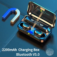 wireless headphone 2200mah bluetooth charging box 5 0 earphones 9d stereo sports waterproof earbuds headsets with microphone