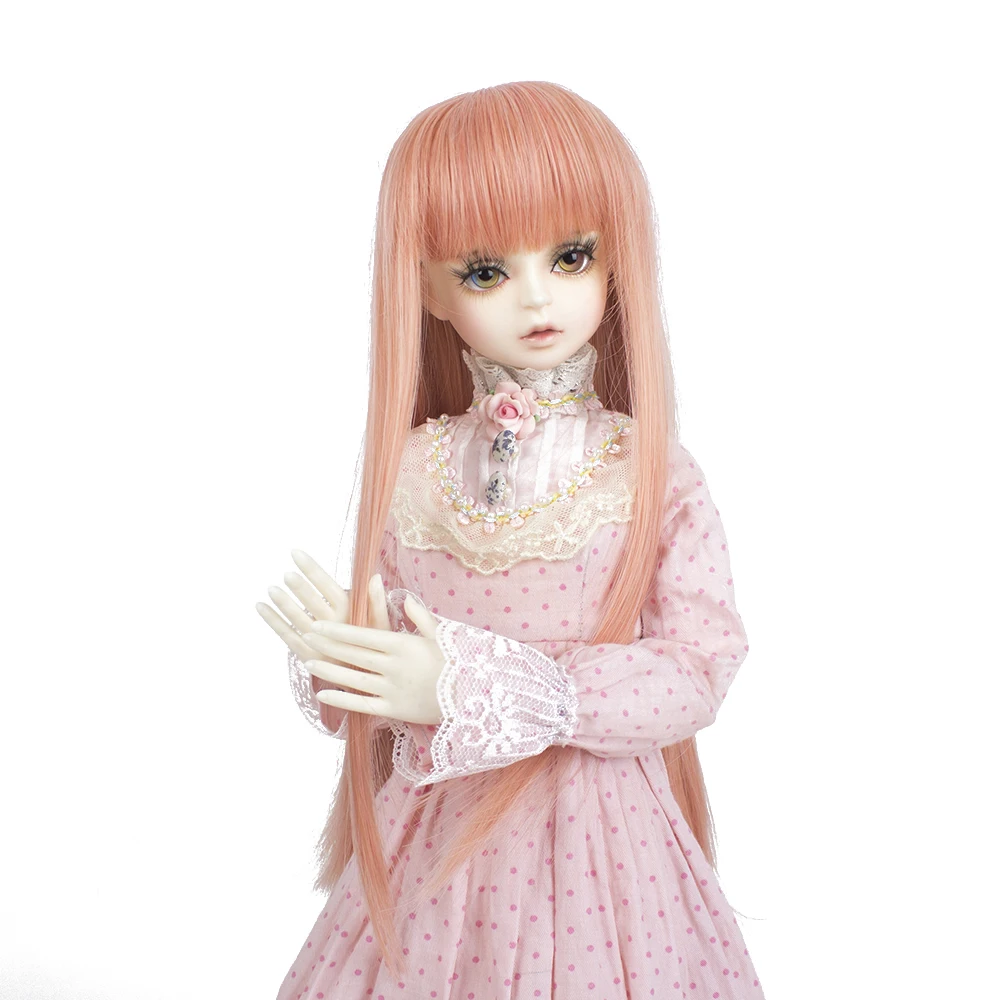 Синтетические длинные прямые основные розовый небольшая orange BJD кукла парик с полной челкой 1/3 1/4 1/6 для выбора