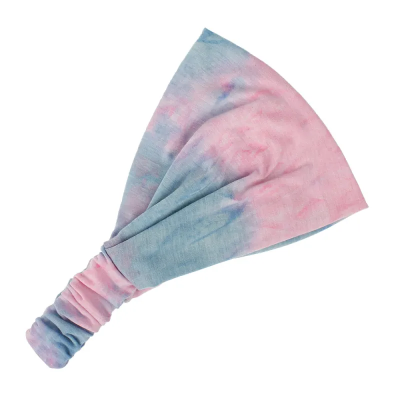 

Xugar Fashion Tie-dye Turban Headband For Women Yoga Sports Wide Elastic Hairbands Headwrap Hair Accessories