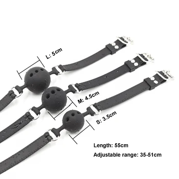 3 Sizes Soft Safety Silicone Open Mouth Gag Ball Bdsm Bondage Slave Ball Gag Erotic Sex Toys For Woman Couples Adult Sex Games 1