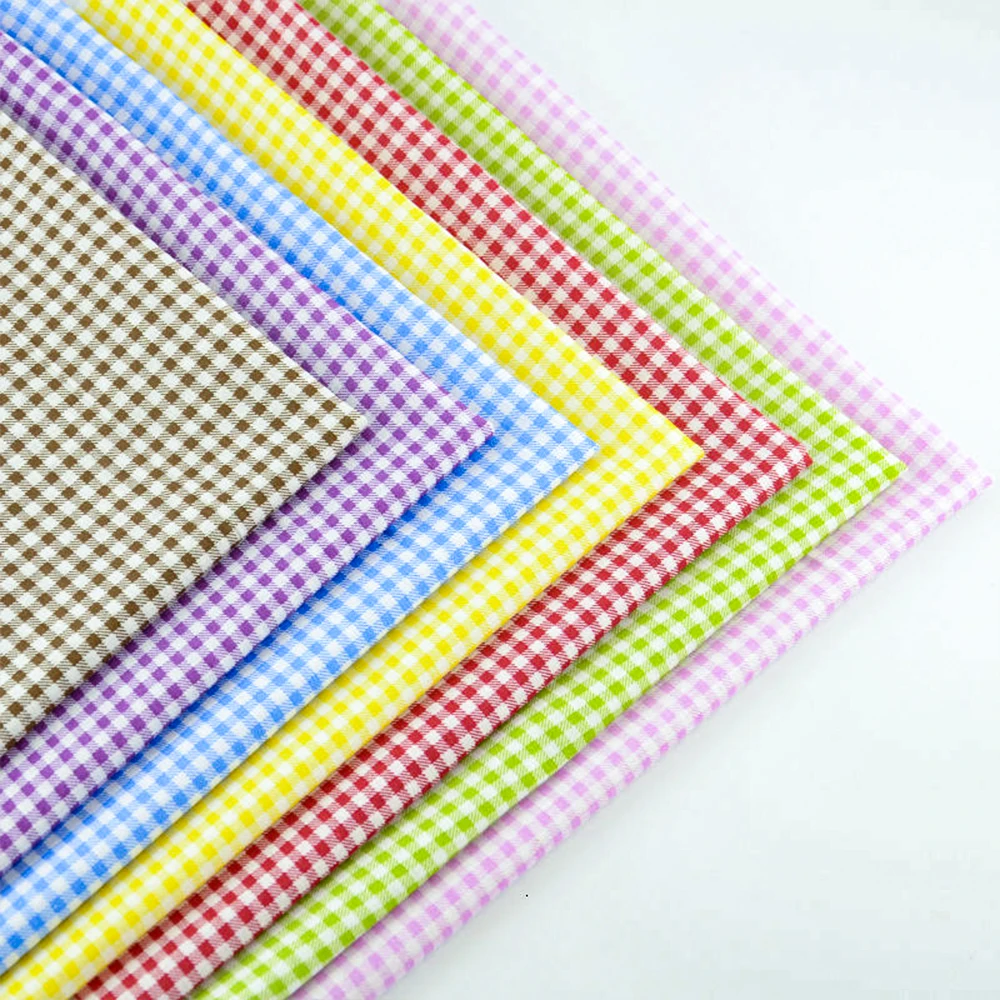 Booksew милые красочные проверить Стиль лоскутное 7 шт./лот хлопчатобумажная ткань