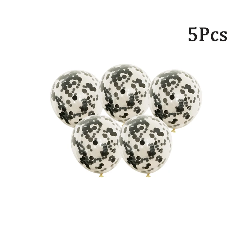 5Pcs black balloon 1 Набор,, вечерние шары в канун нового года, реквизит для фото, бумажный баннер, пластина, рамка, коробки, наклейки для подарков, шары, декоративные принадлежности - Цвет: 5Pcs black balloon