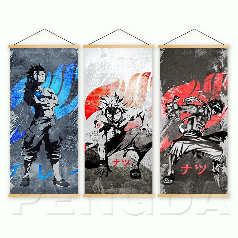 Настенная картина в скандинавском стиле на холсте аниме сказочный хвост с