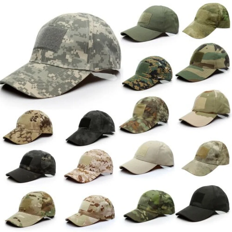 

Mens Camo Tactical Baseball Cap Army Military Outdoor Camouflage Trucker Hats