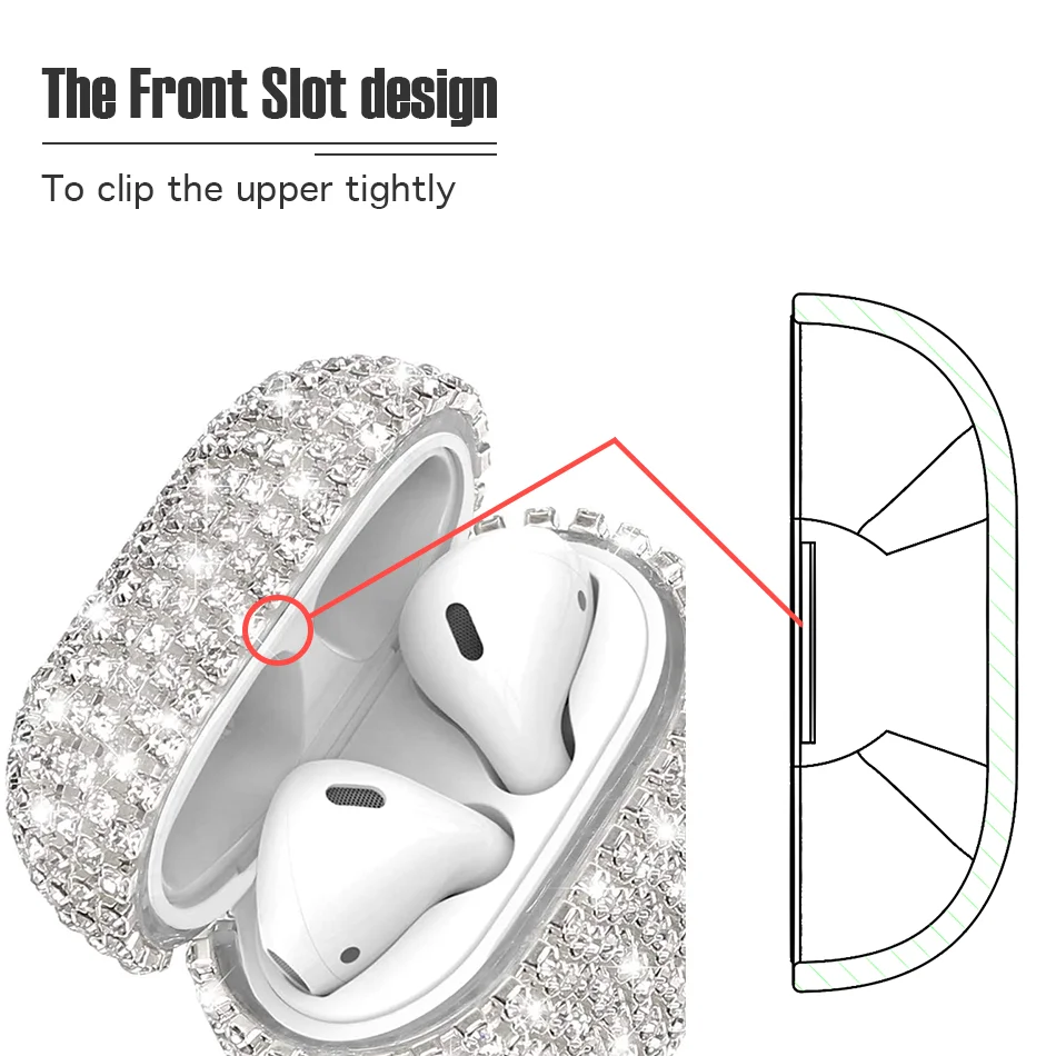 Чехол для AirPods роскошные блестящие 3D бриллиантовые наушники чехол 2 airpods Pro 3