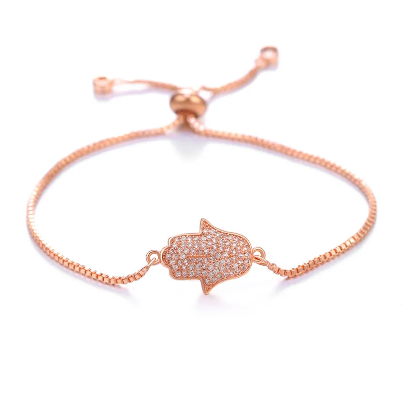 

JUWANG Vintage Hamsa Hand Chain Bracelets For Women AAA Cubic Zirconia Turkish Lucky Evil Eyes Charm Bracelets Jewelry For Gifts