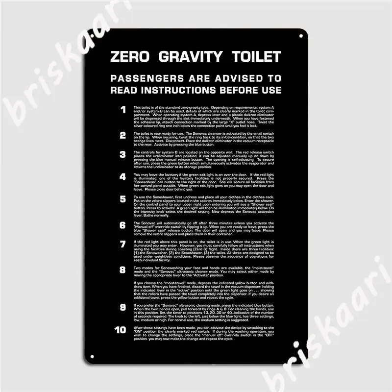 

Металлический знак нулевой гравитации для ванной комнаты