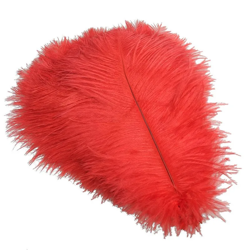 

50Pcs/Lot Red Ostrich Feathers for Crafts 15-70cm Feathers Ostrich Plumes Wedding Feathers for Jewelry Making Plume Decoration