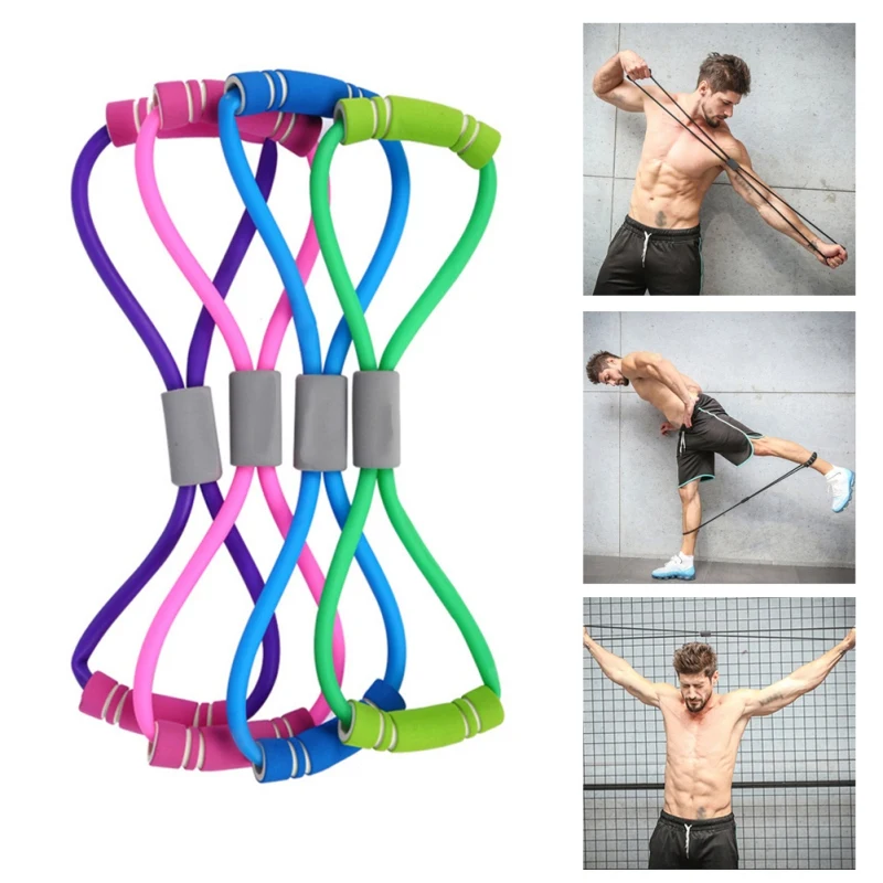 

Hot Yoga Gym Fitness Resistance 8 Word Chest Expander Rubber Tubing Pull Rope Workout Muscle Elastic Band for Sports Exercise