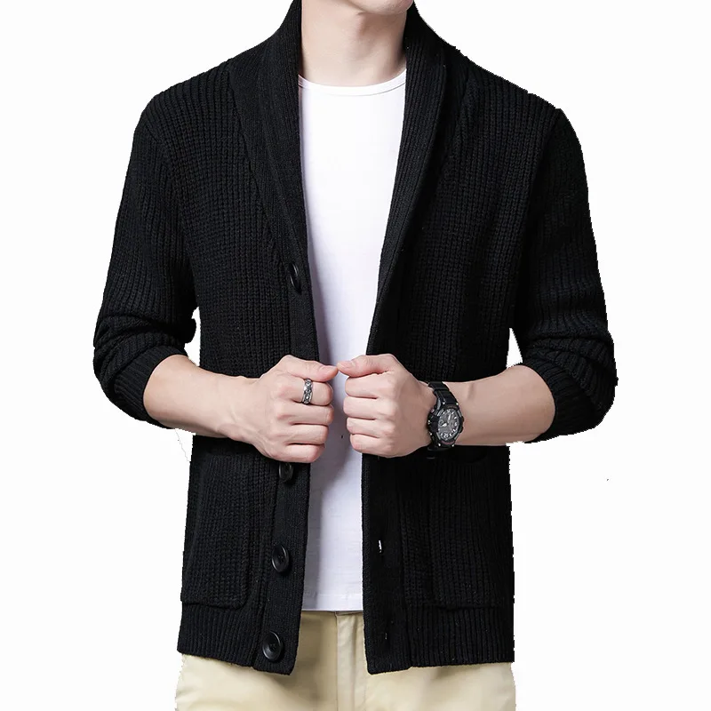 

Fashionable Sweaters Men's Korean Style Casual Knitted Cardigan Long Sleeve Warm Soft Jacket Autumn Winter Sweater Coat 2021