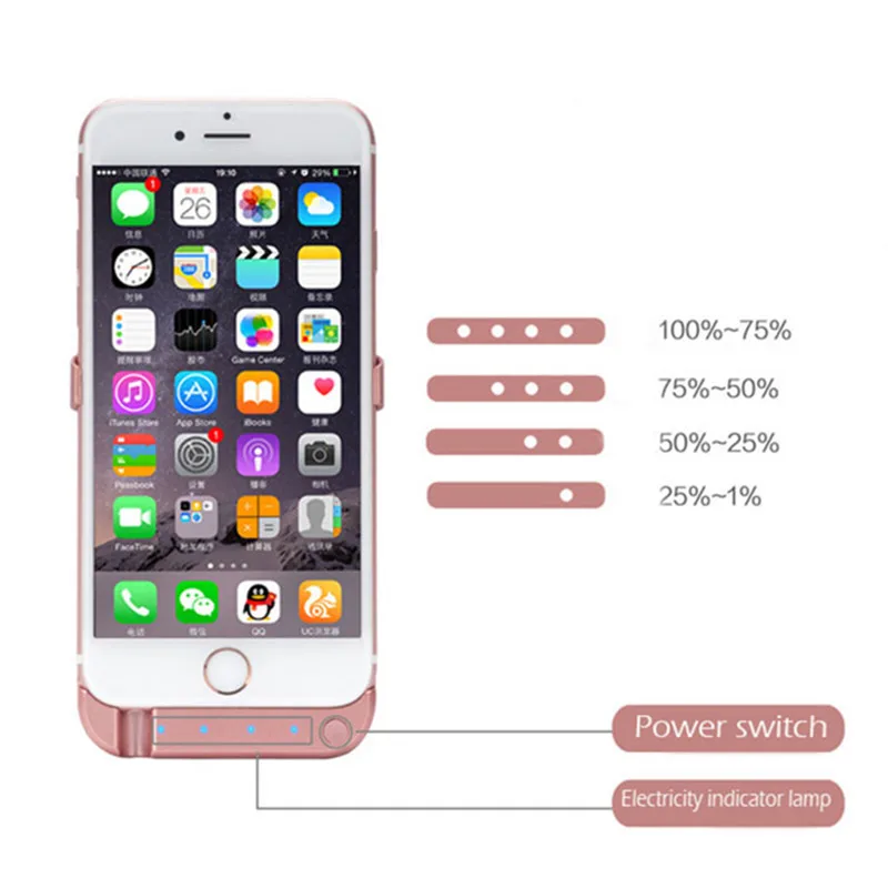 Портативное зарядное устройство чехол для iPhone 5 5S SE power Bank чехол для iPhone 5 5S SE корпус батареи Внешняя батарея для телефона зарядное устройство