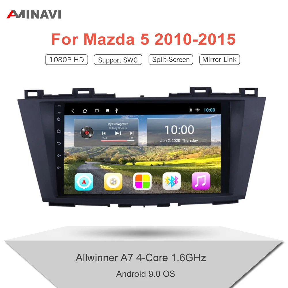 Автомагнитола для Mazda 5 2010 2015 мультимедийный плеер с экраном 9/10 дюйма HD GPS стерео MP5